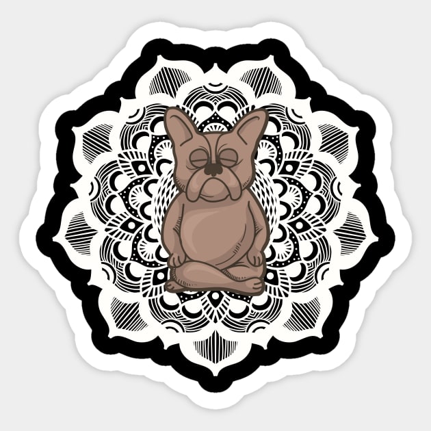 French Bulldog Mediation Graphic Mandala Dog Sticker by UNDERGROUNDROOTS